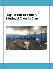 Top Health Benefits Of Joining A Crossfit Gym