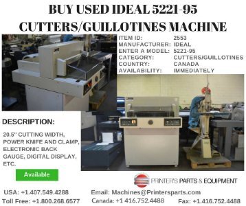 Buy Used Ideal 5221-95 Cutters/Guillotines Machine