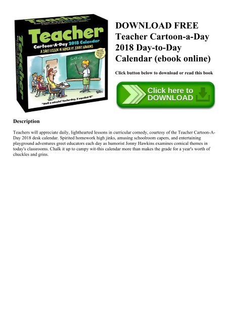 Download Free Teacher Cartoon A Day 2018 Day To Day Calendar