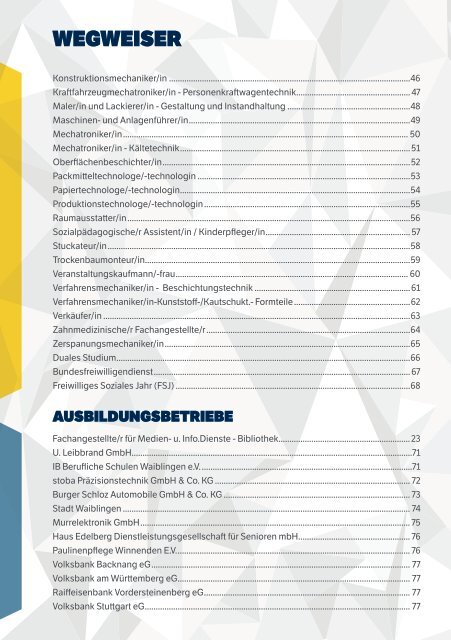 AUSBILDUNGSPLÄTZE - FERTIG - LOS | Rems-Murr 2019