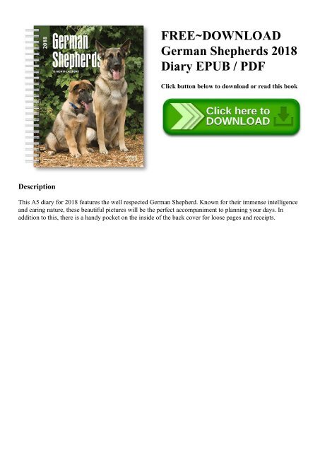 Free Download German Shepherds 2018 Diary Epub Pdf