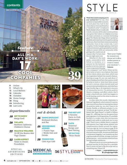 Style Magazine, Roseville, Granite Bay, & Rocklin; September 18