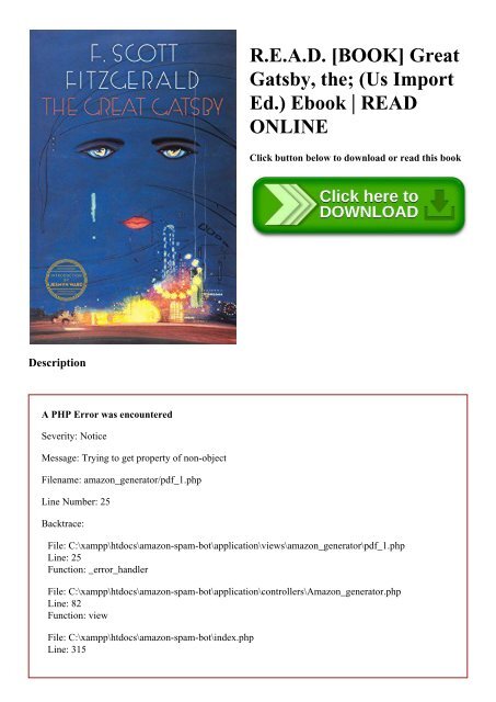 R.E.A.D. [BOOK] Great Gatsby  the; (Us Import Ed.) Ebook  READ ONLINE