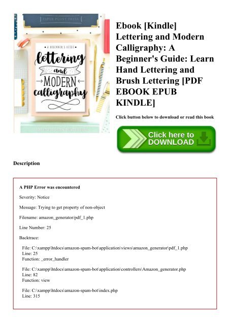 Ebook [Kindle] Lettering and Modern Calligraphy A Beginner's Guide Learn  Hand Lettering and Brush Lettering [PDF