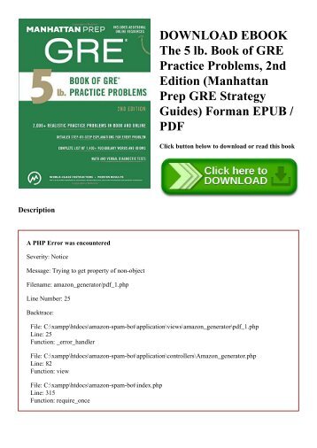 DOWNLOAD EBOOK The 5 lb. Book of GRE Practice Problems  2nd Edition (Manhattan Prep GRE Strategy Guides) Forman EPUB  PDF