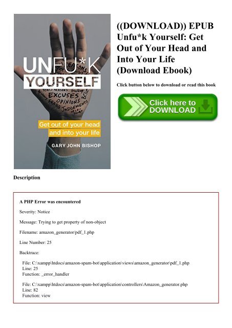 ((DOWNLOAD)) EPUB Unfuk Yourself Get Out of Your Head and Into Your Life (Download Ebook)