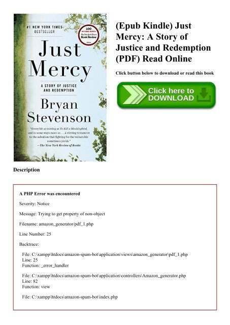 (Epub Kindle) Just Mercy A Story of Justice and Redemption (PDF) Read Online