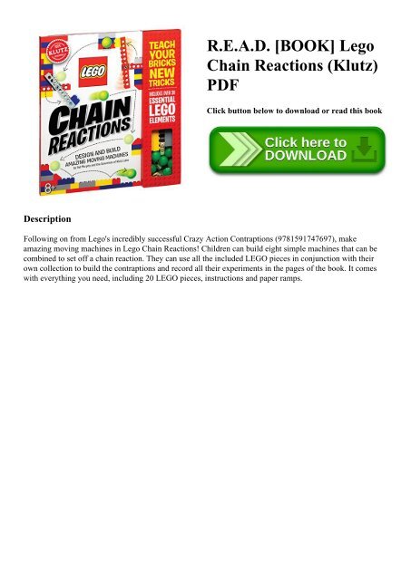 R.E.A.D. [BOOK] Lego Chain Reactions (Klutz) PDF