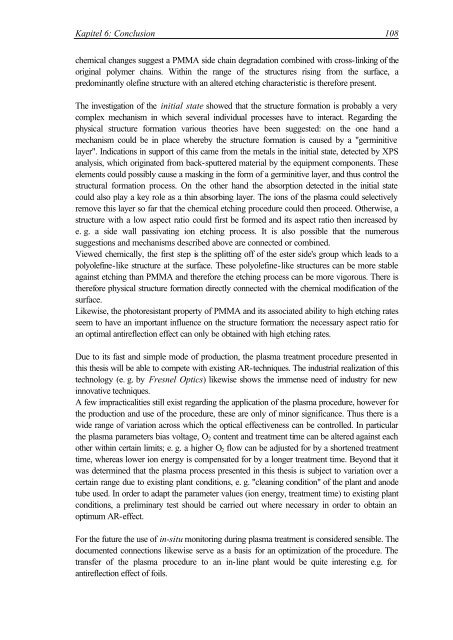 Oberflächenmodifizierung von Polymethylmethacrylat durch ...