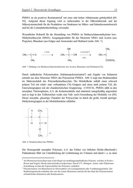 Oberflächenmodifizierung von Polymethylmethacrylat durch ...