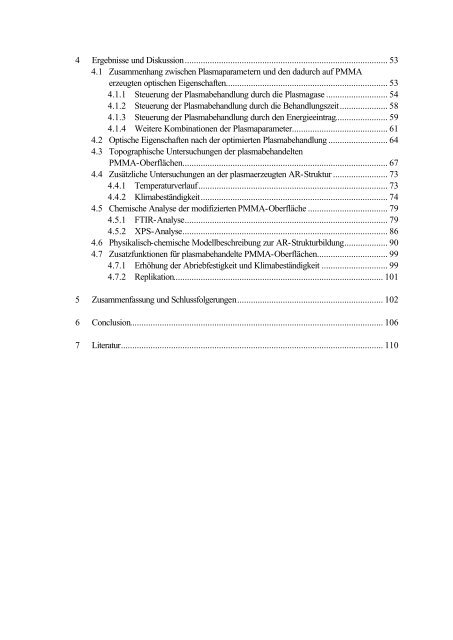 Oberflächenmodifizierung von Polymethylmethacrylat durch ...