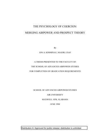 the psychology of coercion: merging airpower and prospect theory