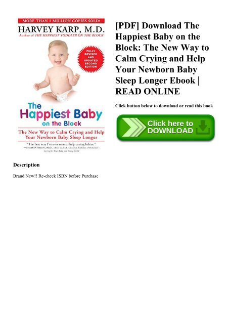 Pdf Download The Happiest Baby On The Block The New Way To Calm Crying And Help