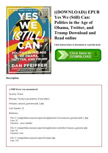 ((DOWNLOAD)) EPUB Yes We (Still) Can Politics in the Age of Obama  Twitter  and Trump Download and Read online