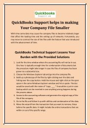 QuickBooks Support helps in making Your Company File Smaller