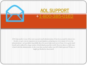 Aol Support Number- 1-800-385-0162  Aol Tollfree Number Support 