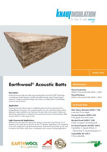 Earthwool® Acoustic Batts