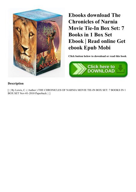 Ebooks download The Chronicles of Narnia Movie Tie-In Box Set 7 Books in 1 Box Set Ebook  Read online Get ebook Epub Mobi