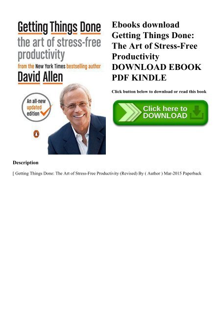Ebooks Download Getting Things Done The Art Of Stress Free Productivity Download Ebook Pdf Kindle