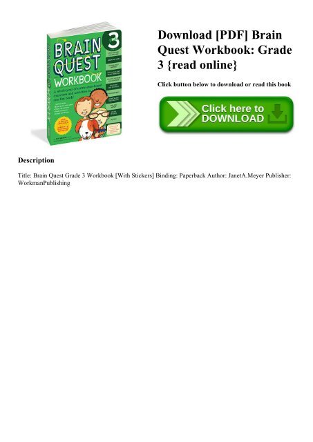 Download [PDF] Brain Quest Workbook Grade 3 {read online}