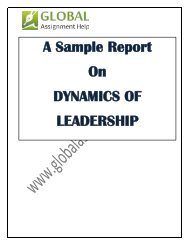 Sample Report on Dynamics Of Leadership by Expert Writers 