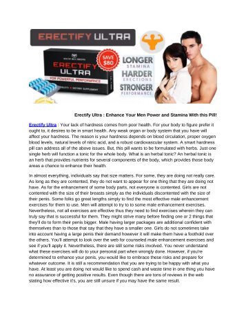 Erectify Ultra Reviews - Boost Your Sex Stamina Performance Levels!