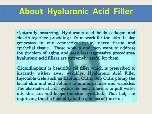 Hyaluronic Acid Gel For Face