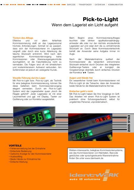 identWERK Informationen zu Pick-to-Light - identWERK GmbH