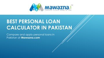 Personal loan calculator Pakistan