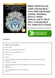 FREE~DOWNLOAD Adult Coloring Book  Stress Relieving Designs Animals  Mandalas  Flowers  Paisley Patterns And So Much More Coloring Book For Adults [Free Ebook]