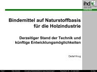 Bindemittel auf Naturstoffbasis  für die Holzindustrie