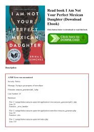 PDF [Download] I Am Not Your Perfect Mexican Daughter PDF EBOOK DOWNLOAD
