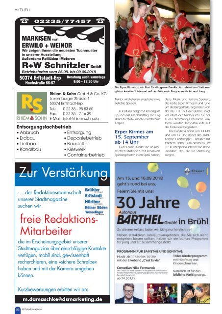 Erftstadt Magazin August 2018