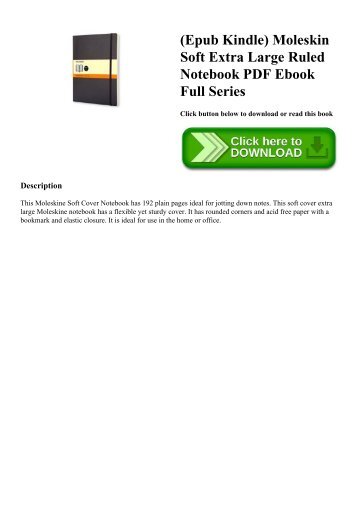 (Epub Kindle) Moleskin Soft Extra Large Ruled Notebook PDF Ebook Full Series