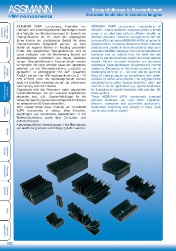 Strangkühlkörper in Standardlängen Extruded heatsinks ... - Assmann