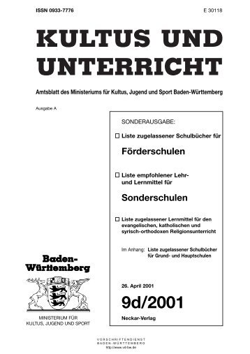 Schulbuch SOS-2001 - Vorschriftendienst Baden-Württemberg