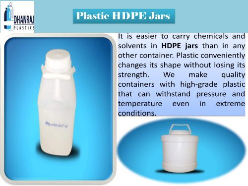 What are the many uses of HDPE jars