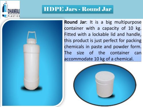 What are the many uses of HDPE jars