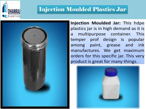 What are the many uses of HDPE jars