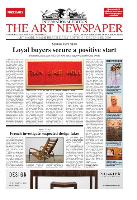 Loyal buyers secure a positive start - The Art Newspaper