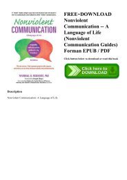 FREE~DOWNLOAD Nonviolent Communication -- A Language of Life (Nonviolent Communication Guides) Forman EPUB  PDF