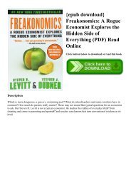 Freakonomics A Rogue Economist Explores The Hidden Side Of