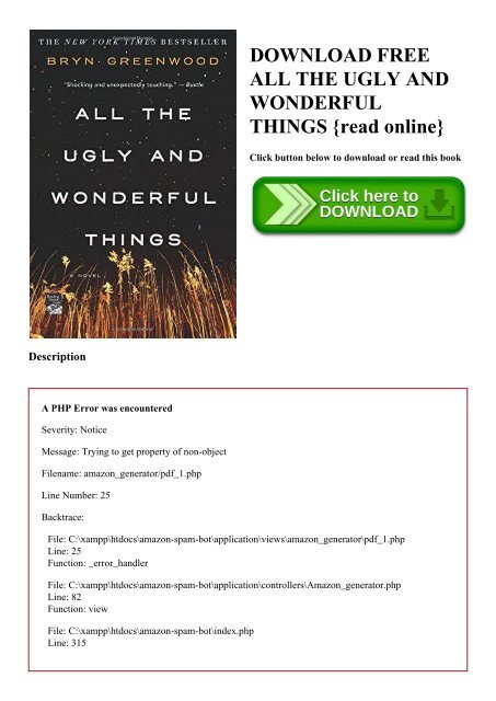 DOWNLOAD FREE ALL THE UGLY AND WONDERFUL THINGS {read online}