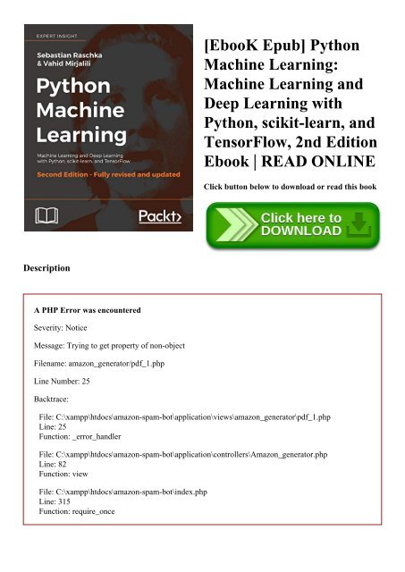 EbooK Epub] Python Machine Learning Machine Learning and Deep Learning with  Python scikit-learn and TensorFlow