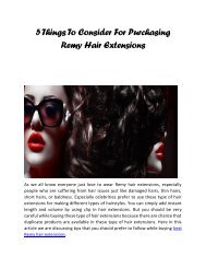 5 Things To Consider For Purchasing Remy Hair Extensions