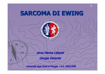 Sarcoma di Ewing - Facoltà di Medicina e Chirurgia - Università ...