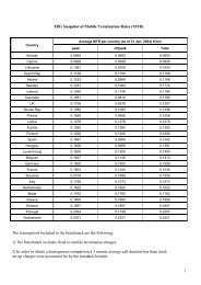 1 IRG Snapshot of Mobile Termination Rates (MTR) The ...