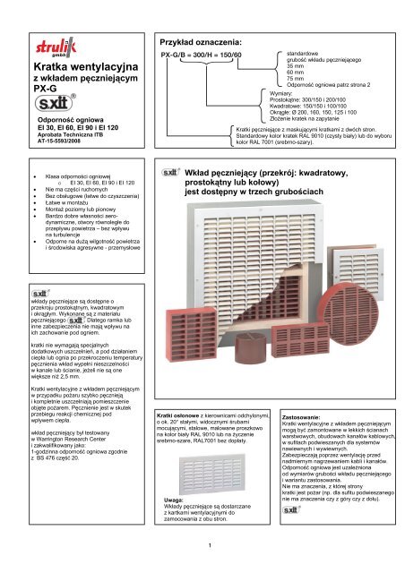 Kratka wentylacyjna - STRULIK GmbH