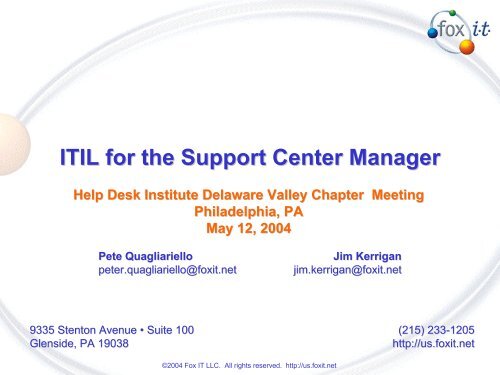 An Introduction To It Service Management Itil Mof And The Hdi