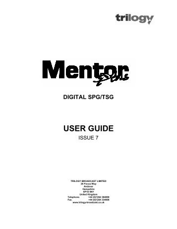 digital spg/tsg user guide - Trilogy Communications